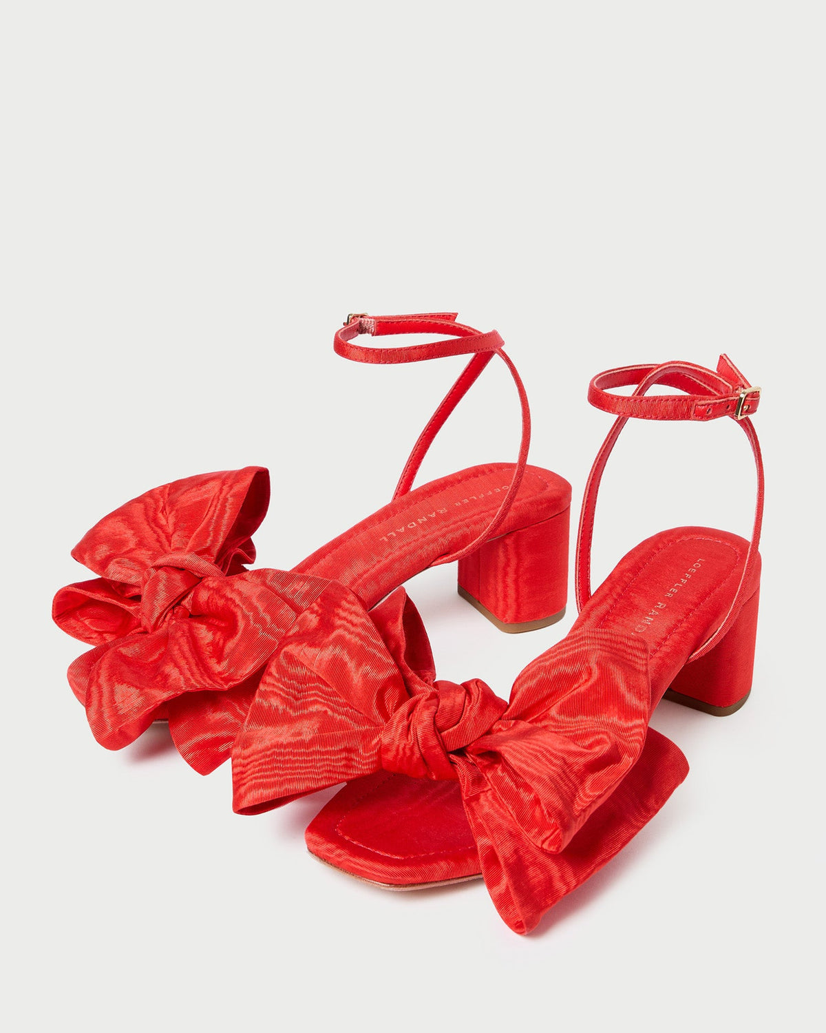 Women Loeffler Randall Carmen Red Moiré Bow Sandal
