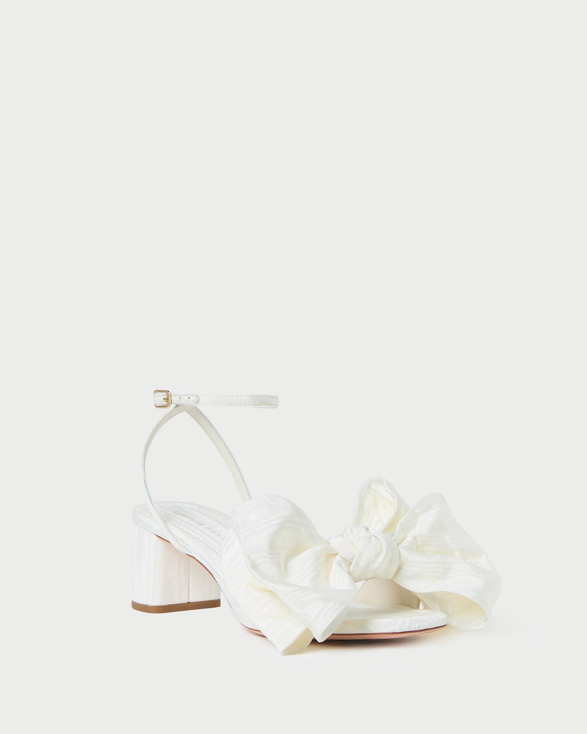 Women Loeffler Randall Carmen Cream Moiré Bow Sandal