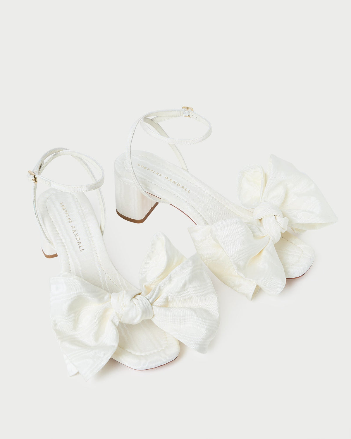 Women Loeffler Randall Carmen Cream Moiré Bow Sandal