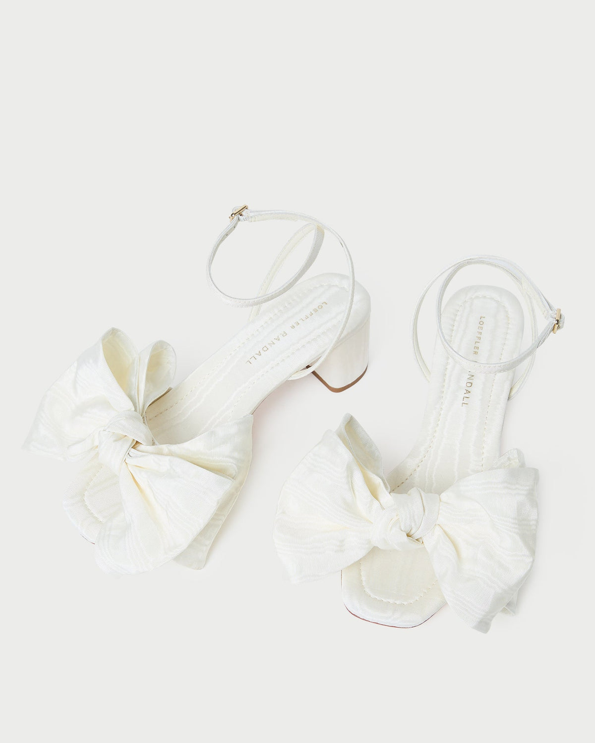 Women Loeffler Randall Carmen Cream Moiré Bow Sandal