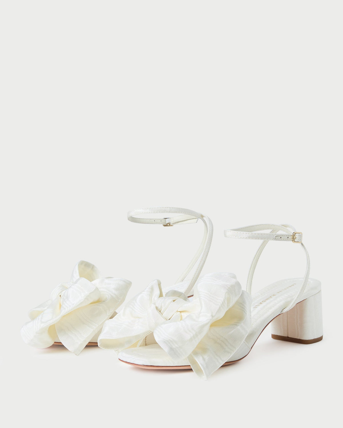 Women Loeffler Randall Carmen Cream Moiré Bow Sandal