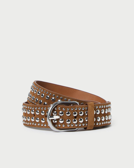 Women Loeffler Randall Isaac Cacao/Silver Studded Belt
