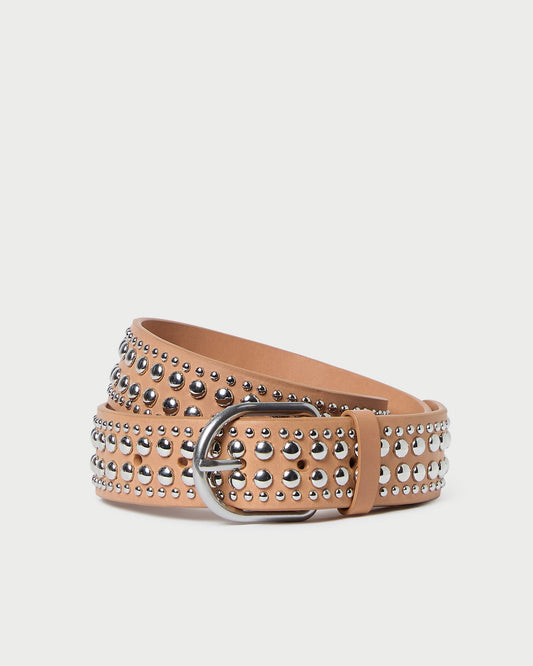 Women Loeffler Randall Isaac Honey/Silver Studded Belt