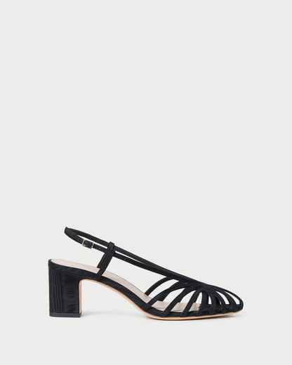 Women Loeffler Randall Priscilla Black Moiré Heeled Sandal