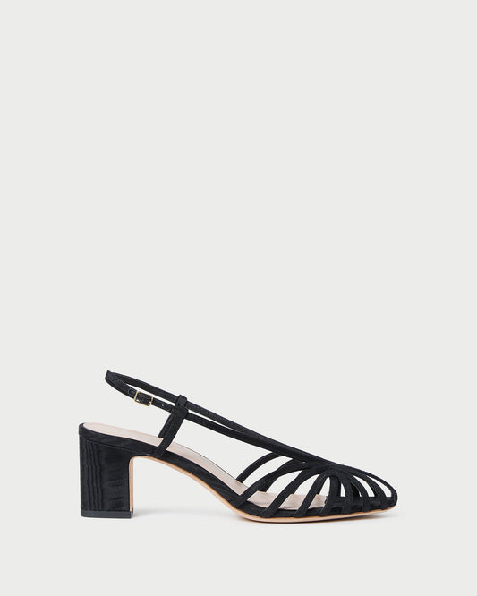 Women Loeffler Randall Priscilla Black Moiré Heeled Sandal