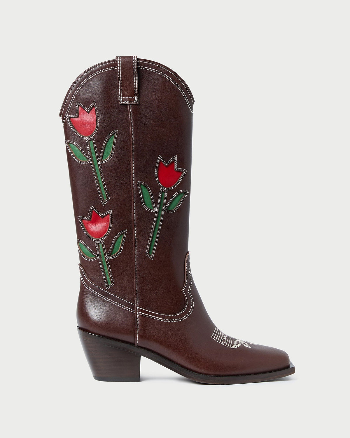Women Loeffler Randall Wilder Espresso Leather Tulip Boot