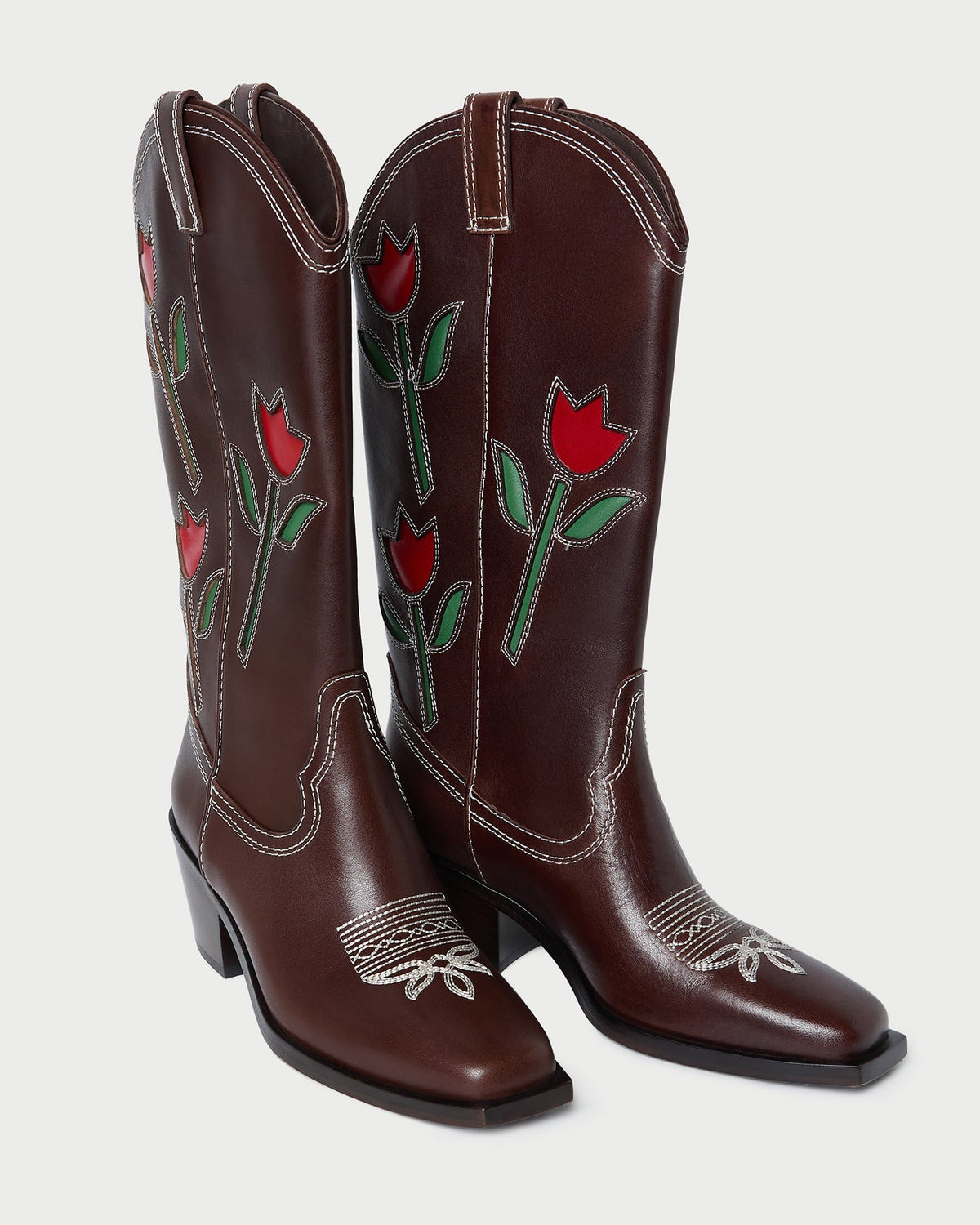 Women Loeffler Randall Wilder Espresso Leather Tulip Boot