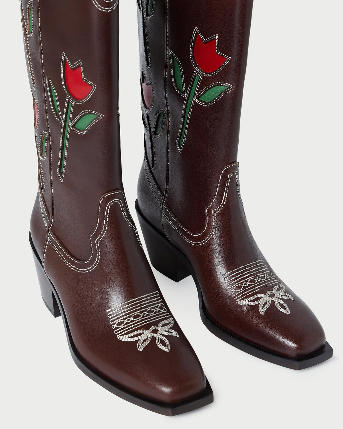 Women Loeffler Randall Wilder Espresso Leather Tulip Boot