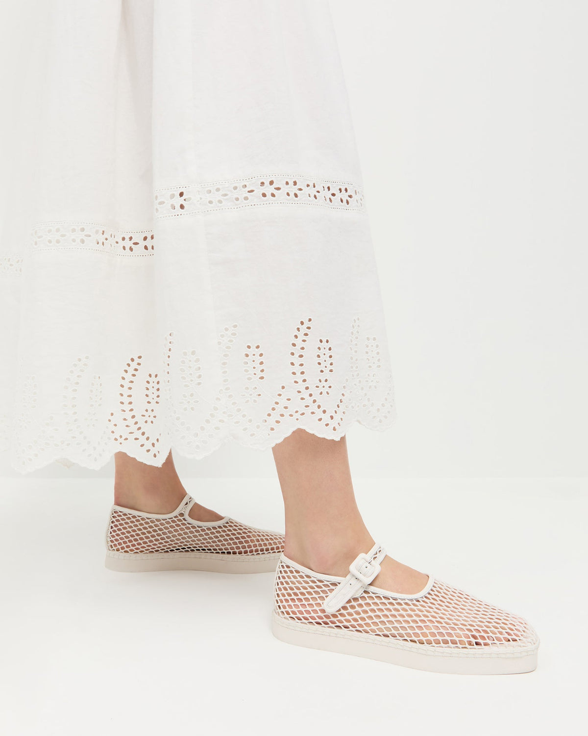 Women Loeffler Randall Rita White Netted Mary Jane