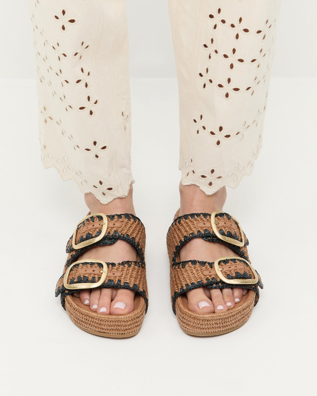 Women Loeffler Randall Theo Brown Two-Band Sandal