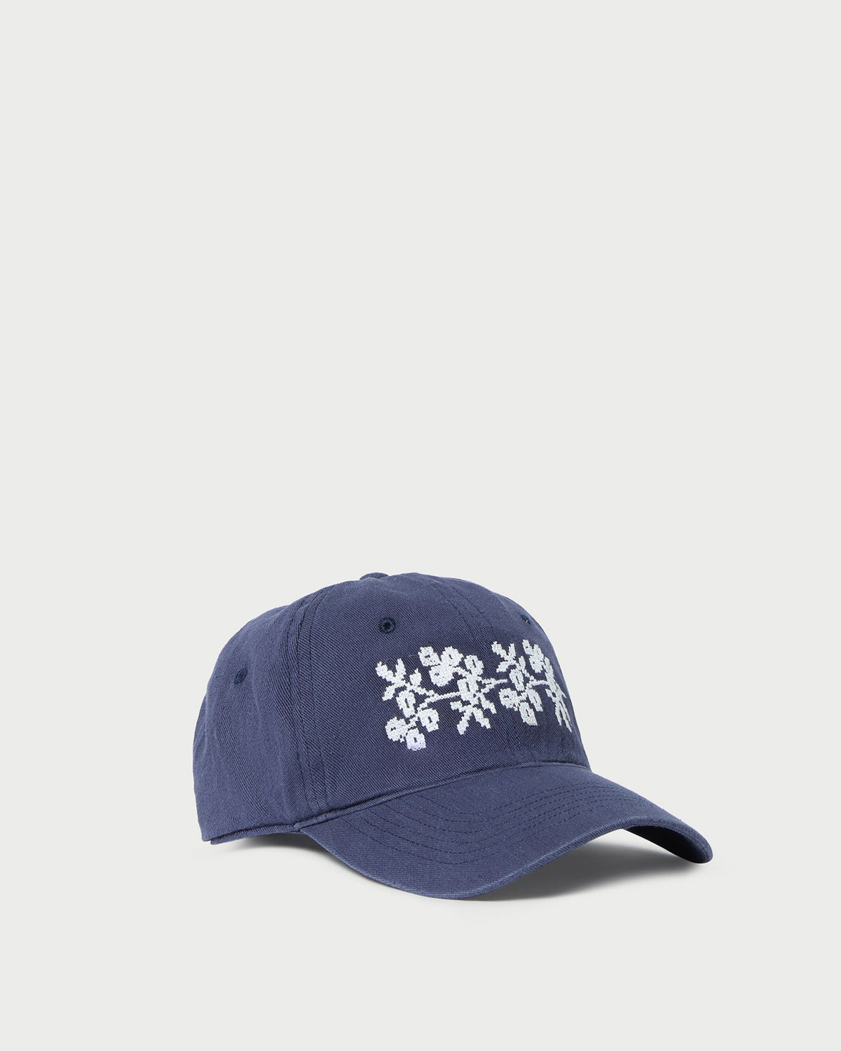 Women Loeffler Randall Cairo Navy/Cream Embroidered Cap