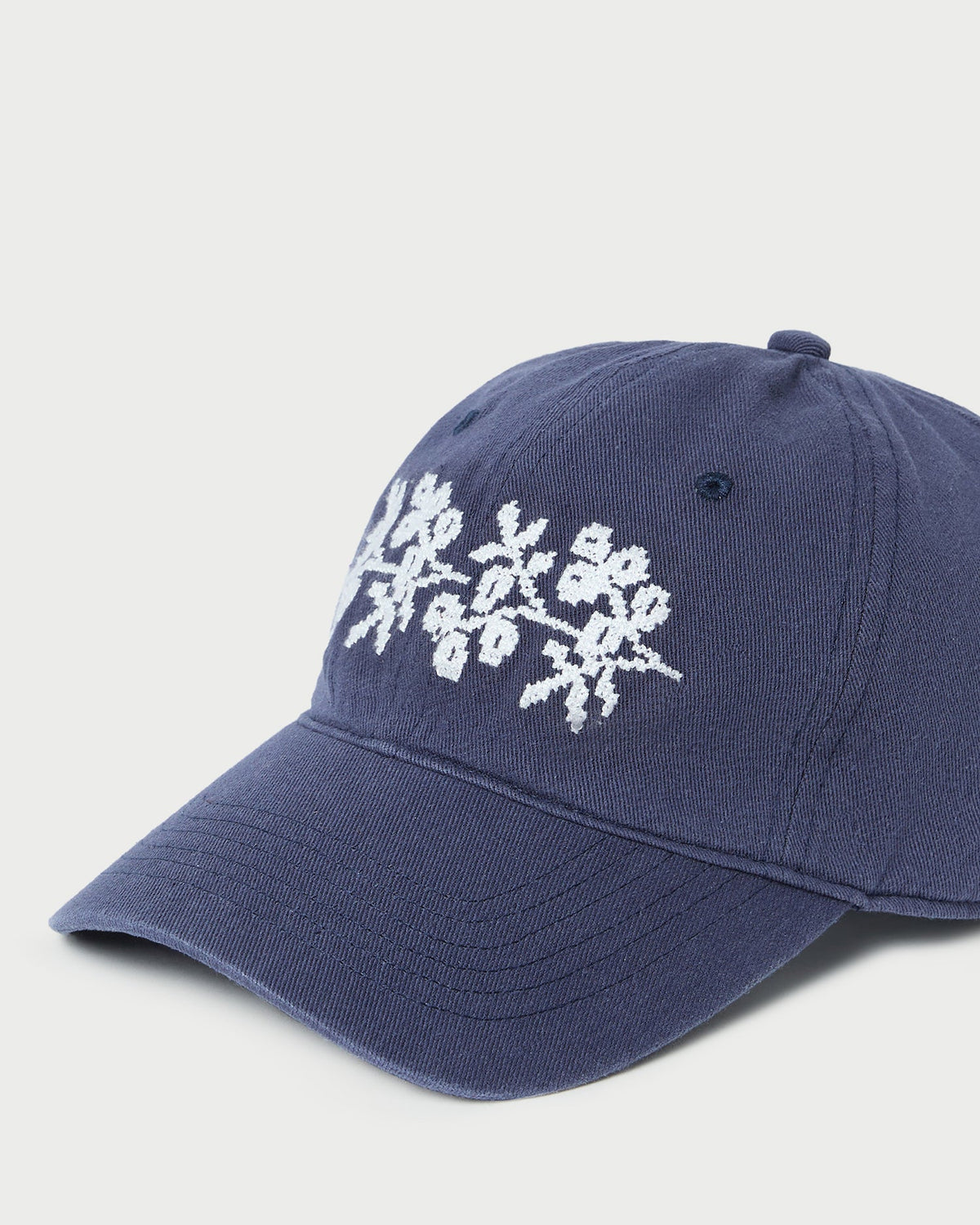Women Loeffler Randall Cairo Navy/Cream Embroidered Cap