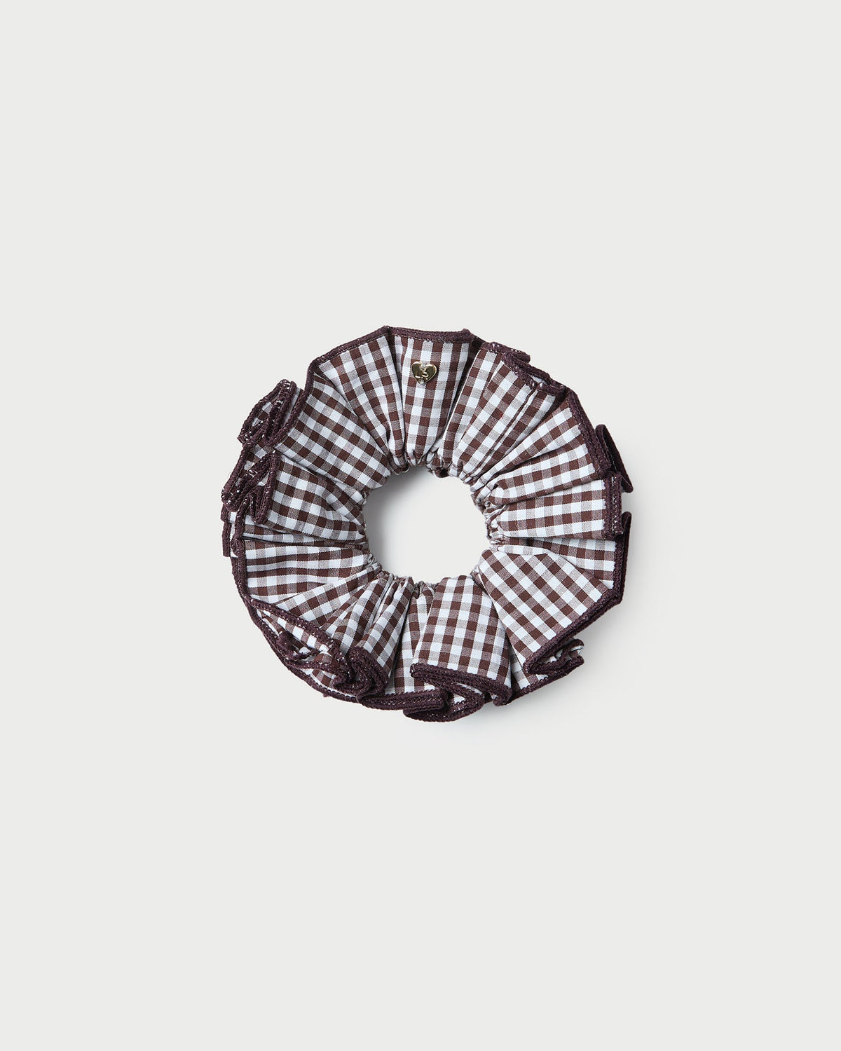 Women Loeffler Randall Felice Brown Gingham Layered Scrunchie