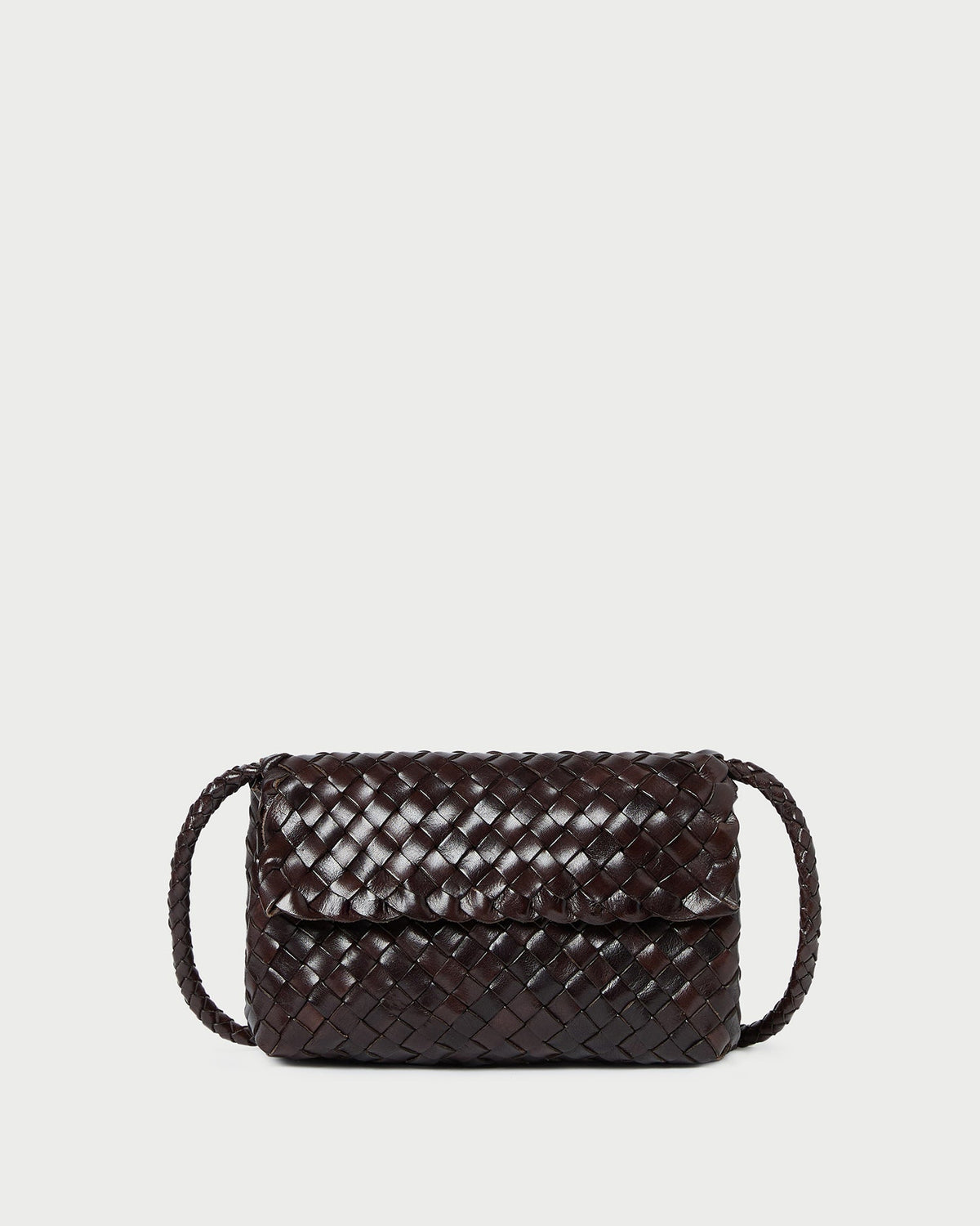Women Loeffler Randall Vinnie Chocolate Woven Leather Crossbody
