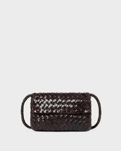 Women Loeffler Randall Vinnie Chocolate Woven Leather Crossbody