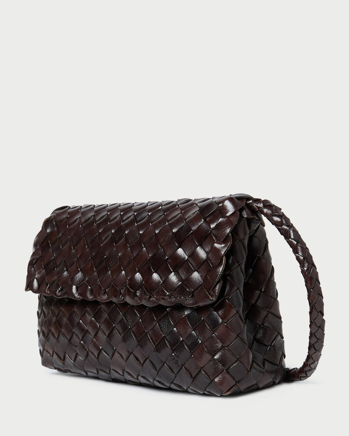 Women Loeffler Randall Vinnie Chocolate Woven Leather Crossbody
