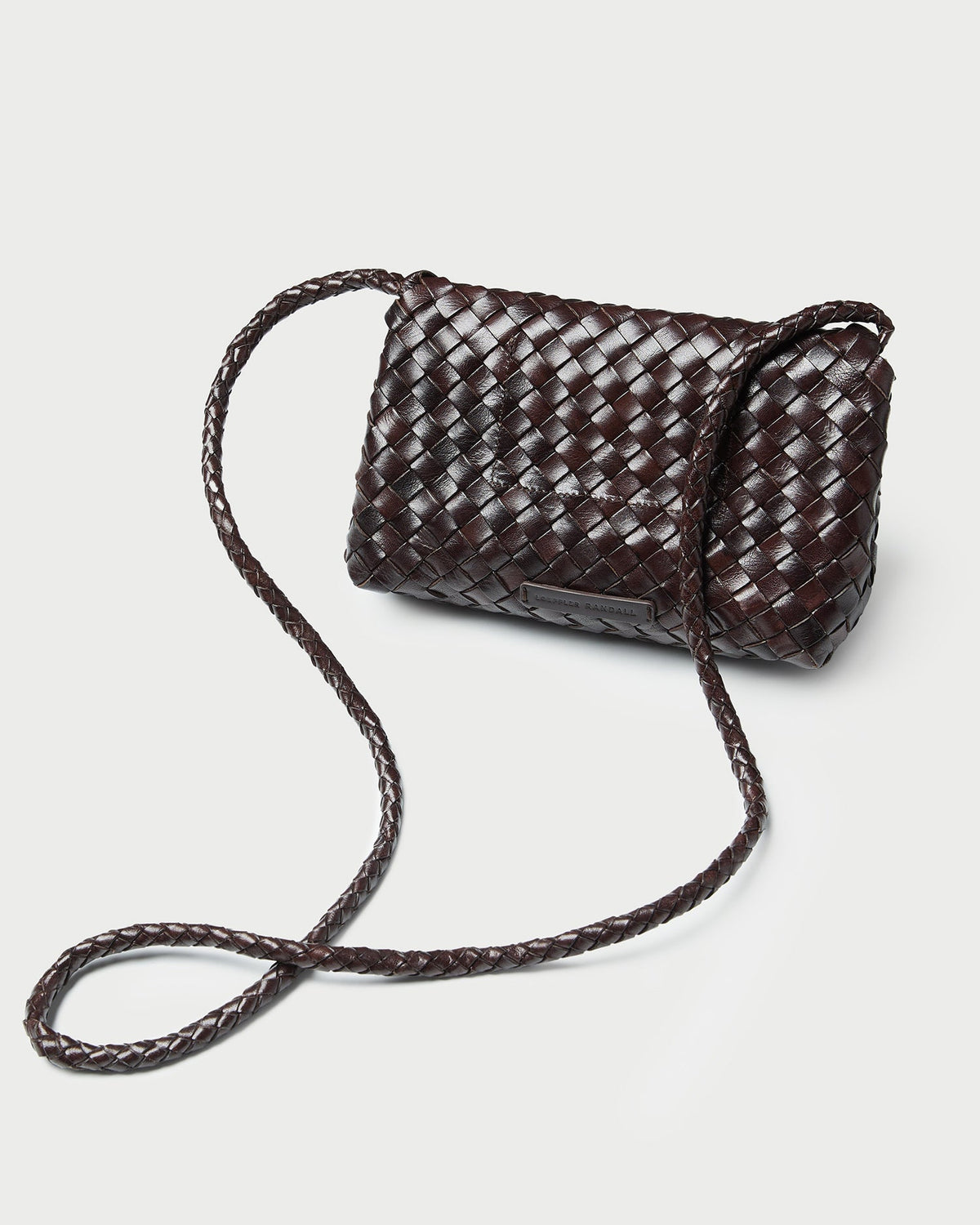 Women Loeffler Randall Vinnie Chocolate Woven Leather Crossbody