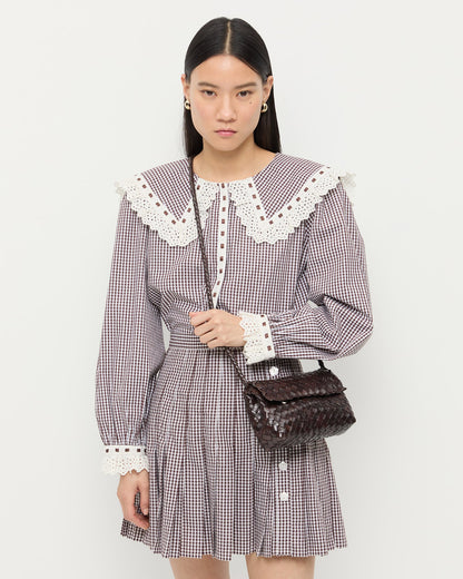 Women Loeffler Randall Vinnie Chocolate Woven Leather Crossbody