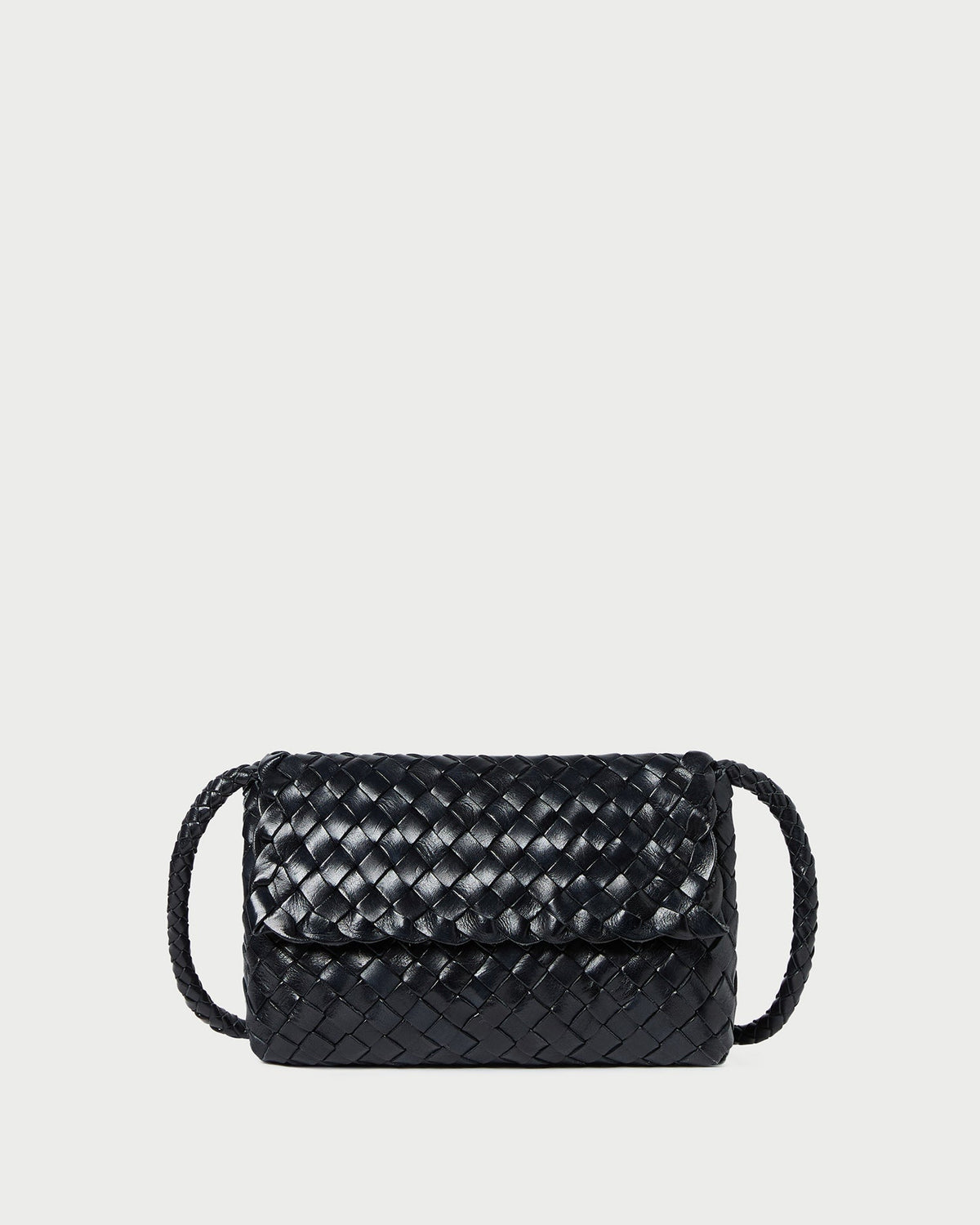 Women Loeffler Randall Vinnie Black Woven Leather Crossbody