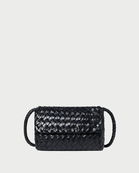 Women Loeffler Randall Vinnie Black Woven Leather Crossbody