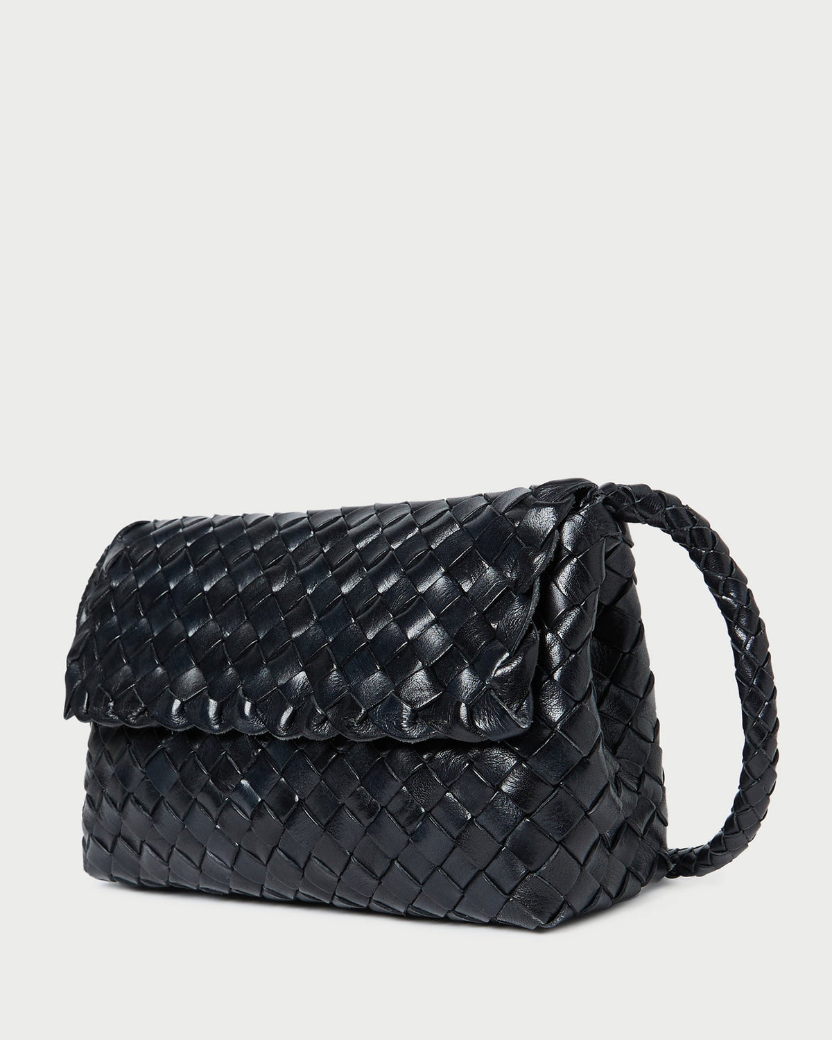 Women Loeffler Randall Vinnie Black Woven Leather Crossbody
