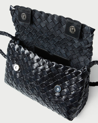 Women Loeffler Randall Vinnie Black Woven Leather Crossbody