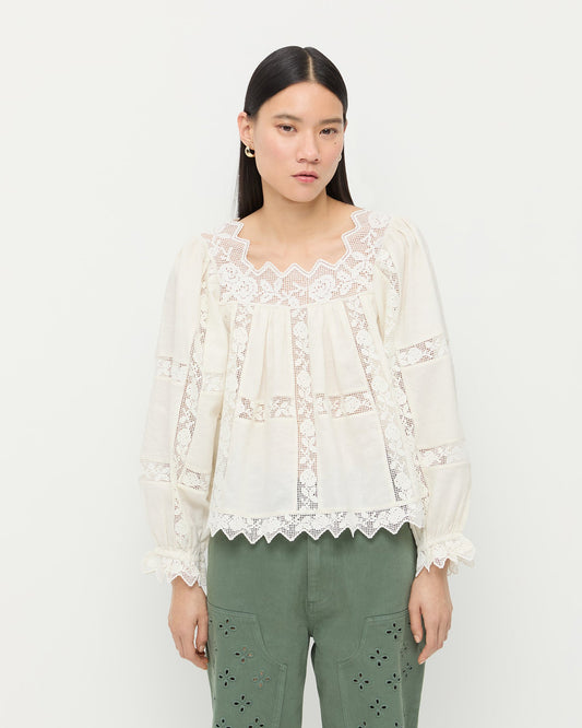 Women Loeffler Randall Pauline Embroidered Lace Blouse