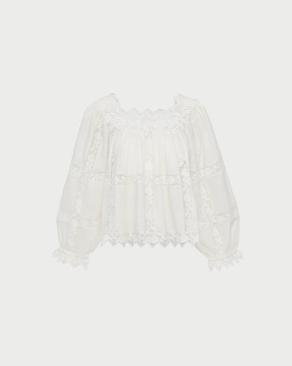 Women Loeffler Randall Pauline Embroidered Lace Blouse