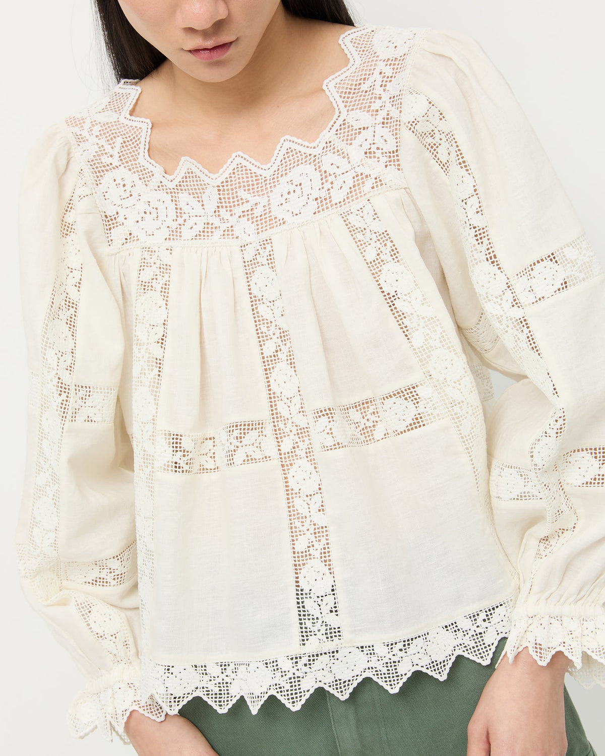 Women Loeffler Randall Pauline Embroidered Lace Blouse