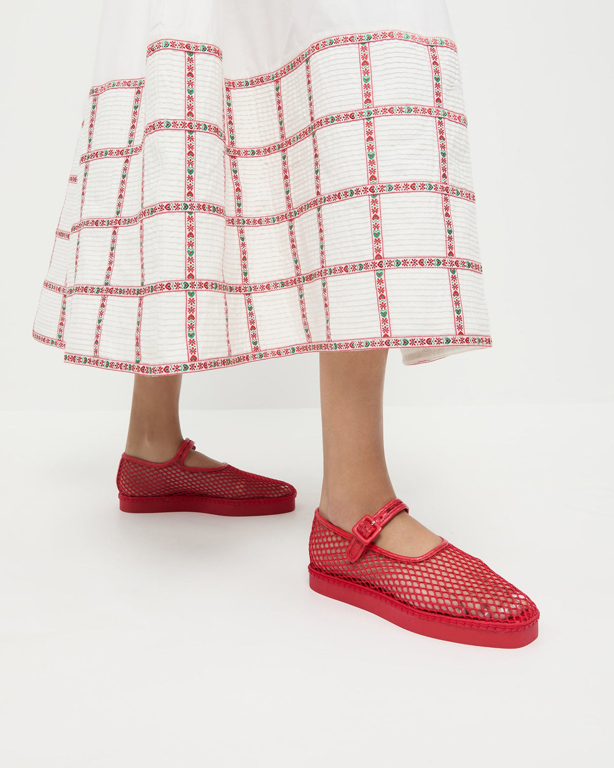 Women Loeffler Randall Rita Red Netted Mary Jane