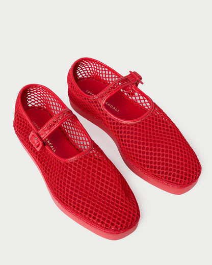 Women Loeffler Randall Rita Red Netted Mary Jane