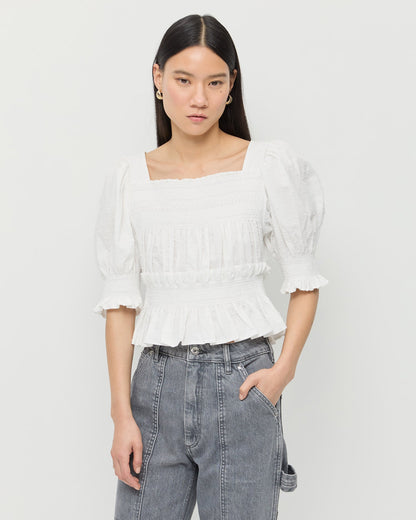Women Loeffler Randall Nicola Smocked Blouse