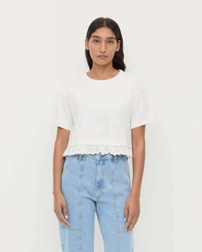 Women Loeffler Randall Junie Lace Trim Tee