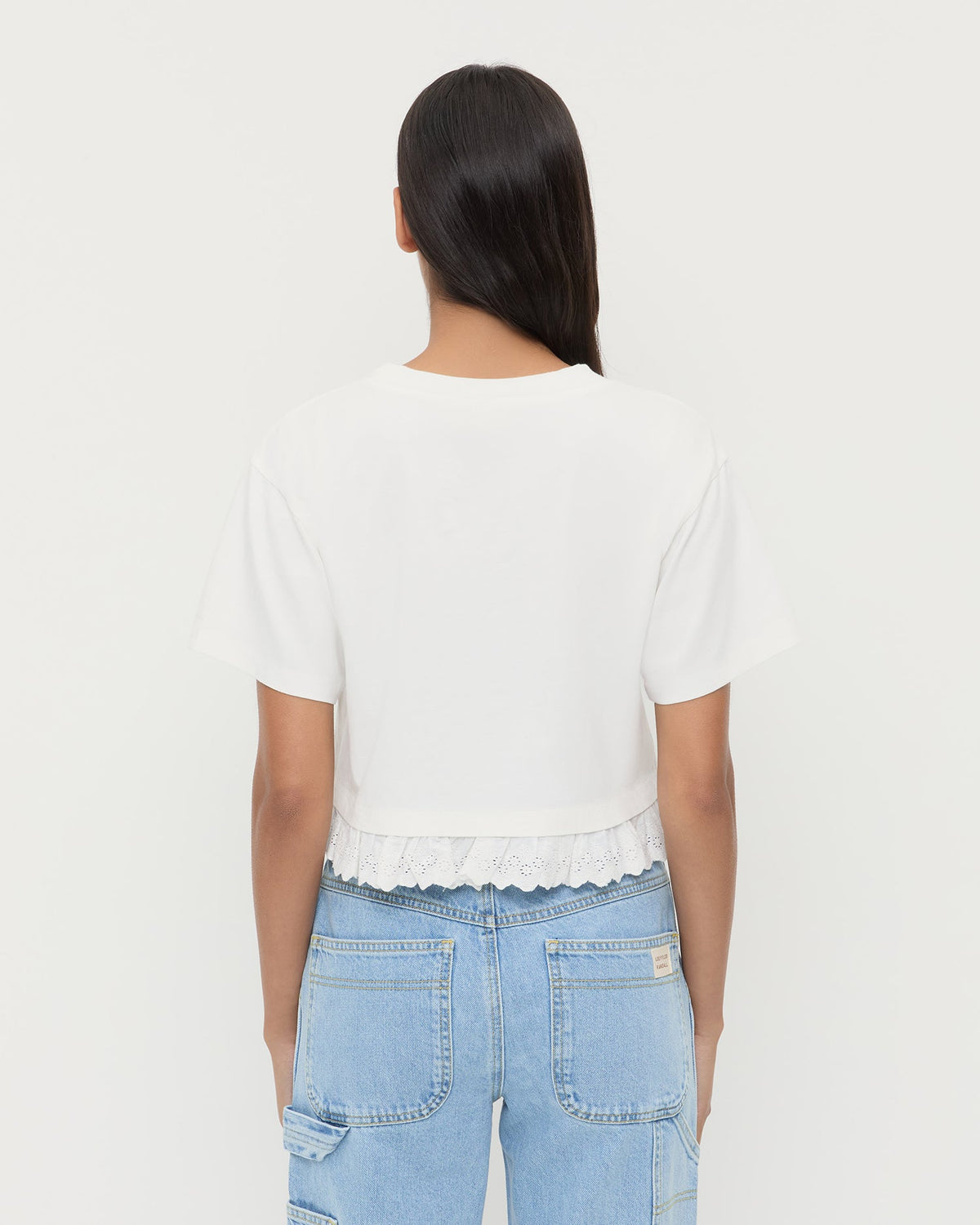 Women Loeffler Randall Junie Lace Trim Tee