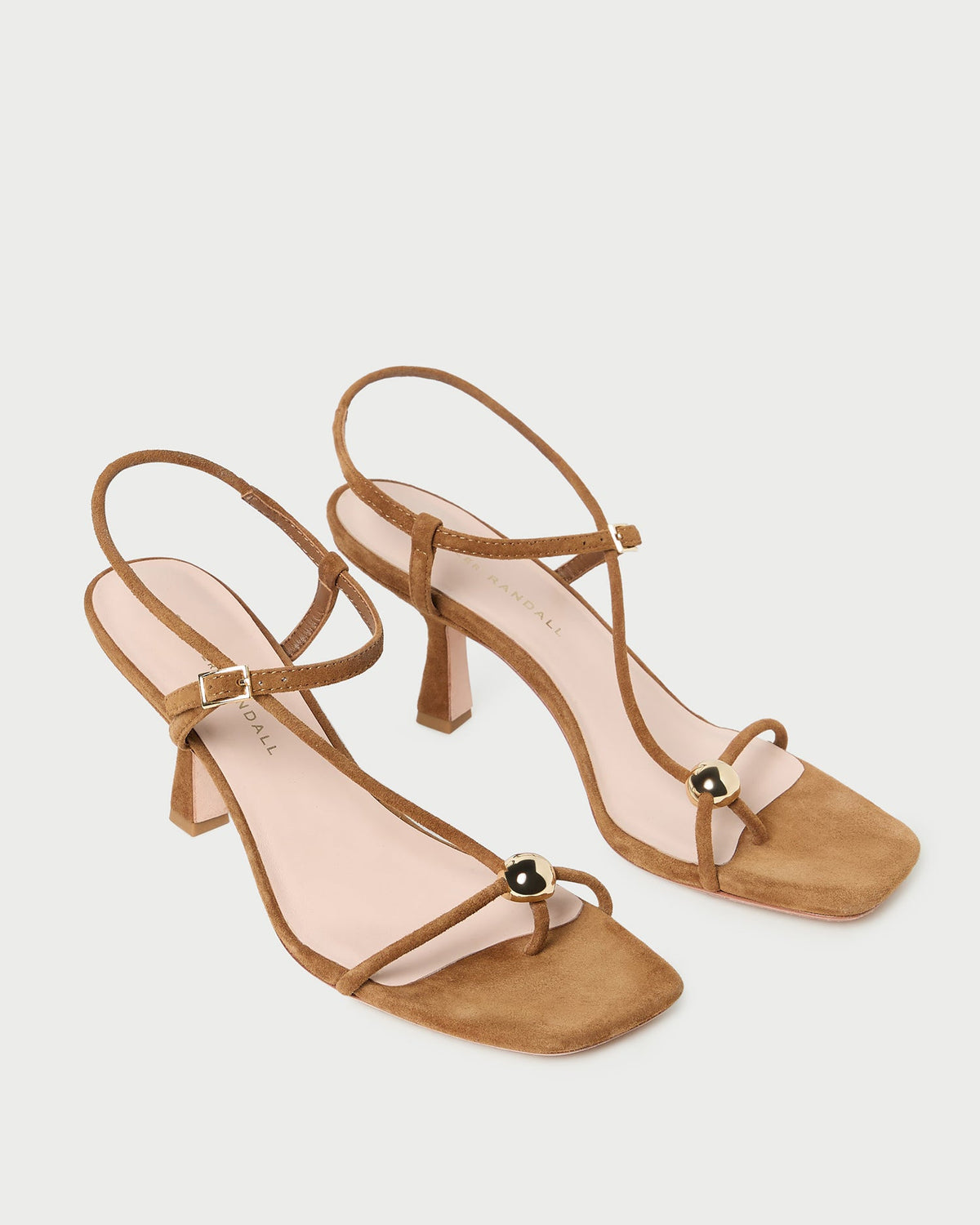 Women Loeffler Randall Triana Cacao Suede Mid-Heel Sandal