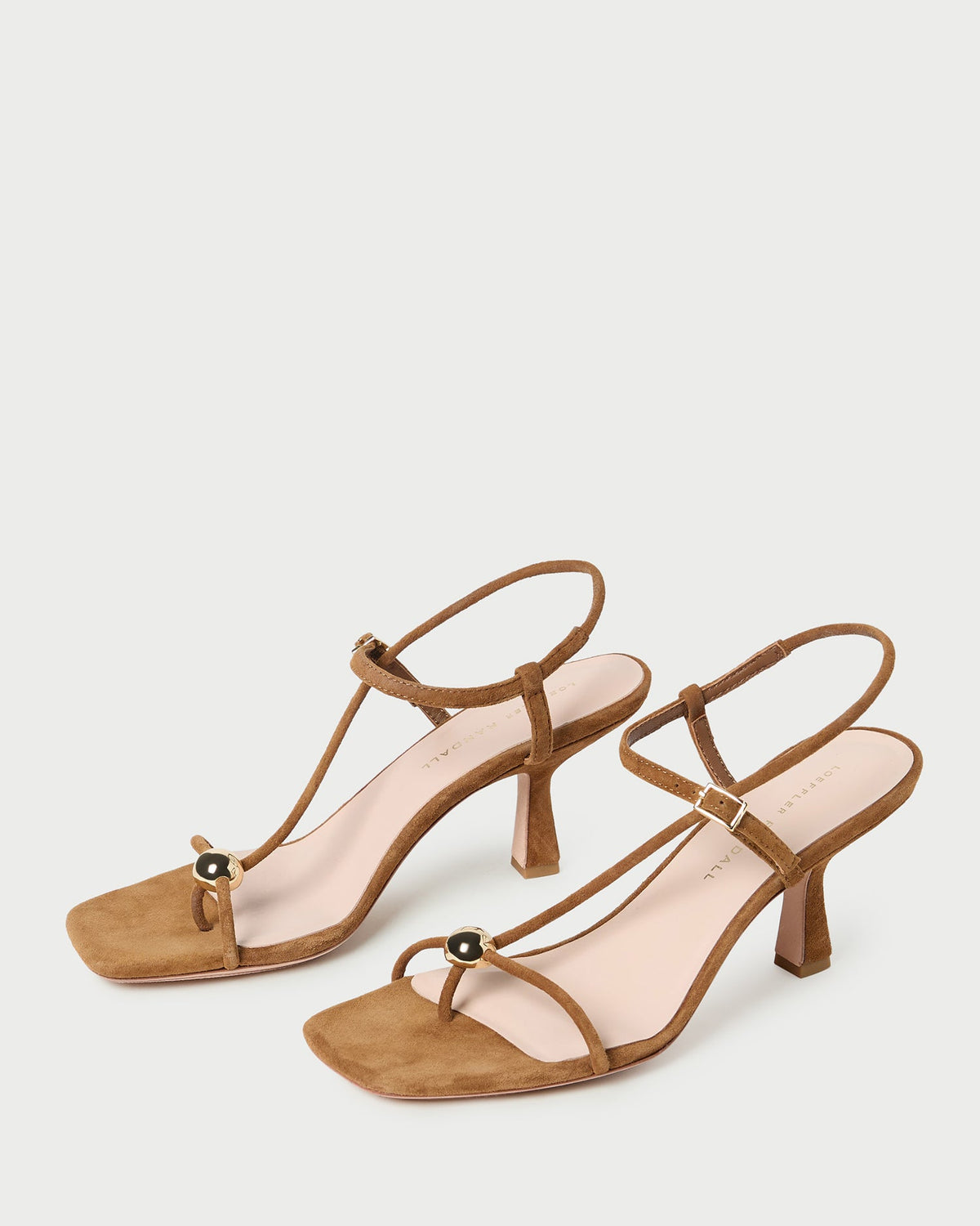 Women Loeffler Randall Triana Cacao Suede Mid-Heel Sandal