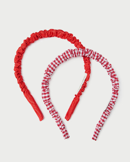 Women Loeffler Randall Sabine Red Gingham/Red Headband Set