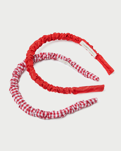 Women Loeffler Randall Sabine Red Gingham/Red Headband Set