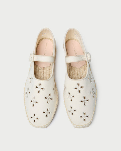 Women Loeffler Randall Clover Natural Embroidered Espadrille