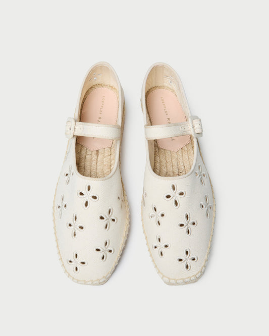 Women Loeffler Randall Clover Natural Embroidered Espadrille