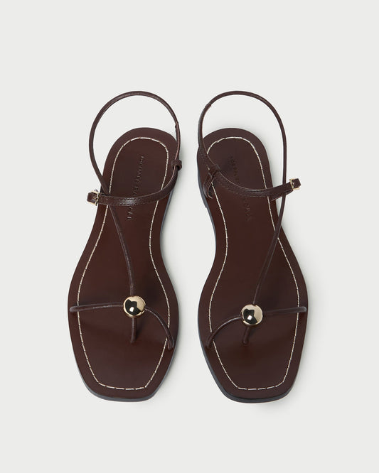 Women Loeffler Randall Lara Espresso Leather Sandal