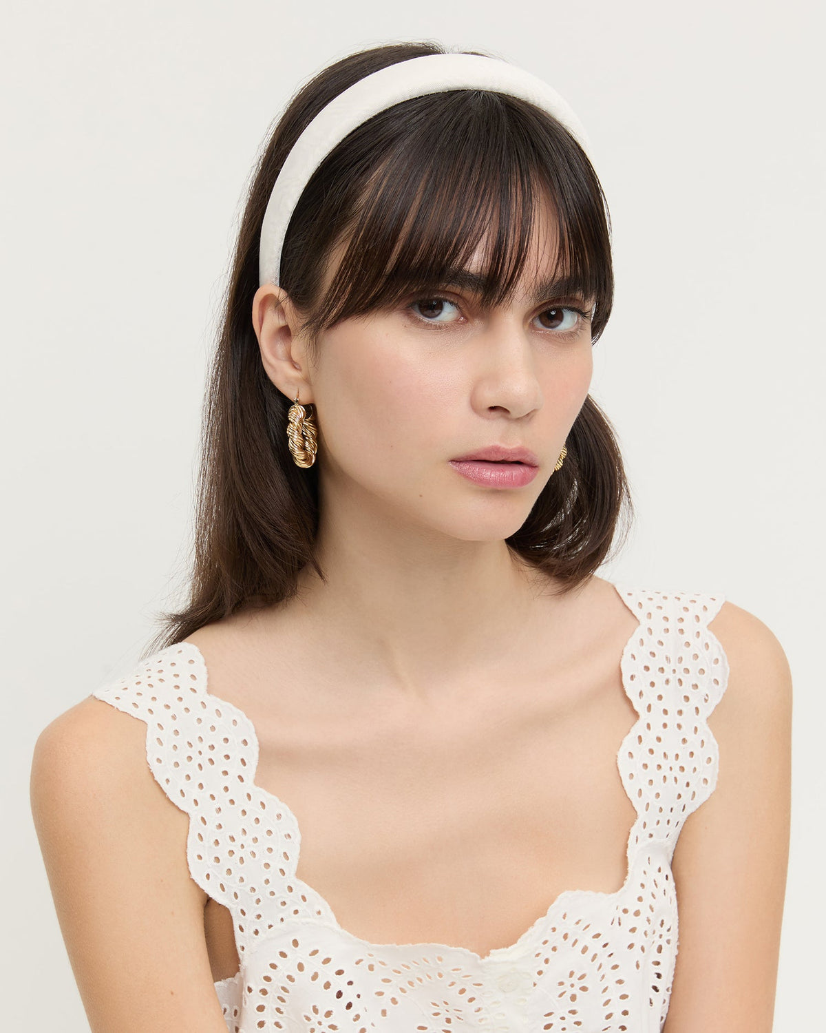 Women Loeffler Randall Marina Cream Puffy Headband
