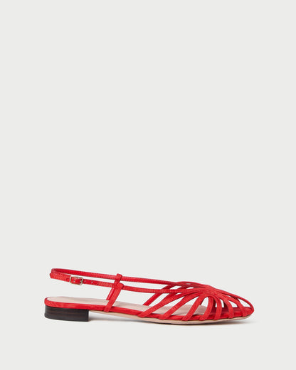 Women Loeffler Randall Devon Red Moiré Slingback Sandal