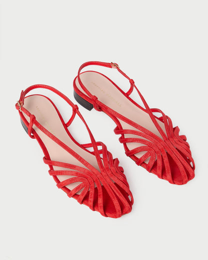 Women Loeffler Randall Devon Red Moiré Slingback Sandal
