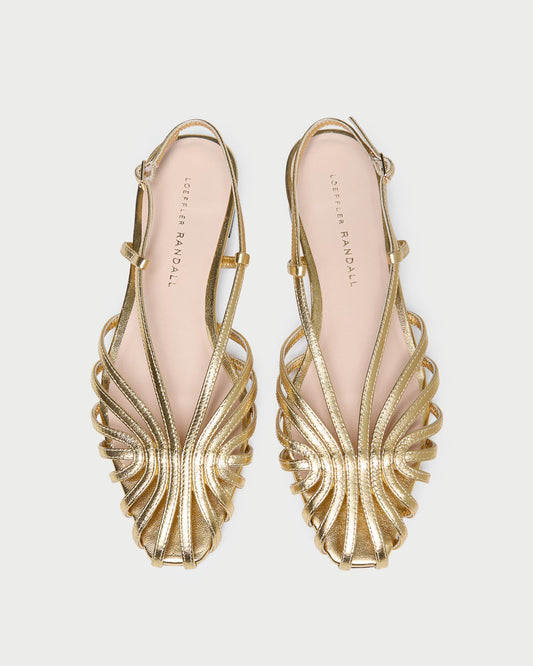 Women Loeffler Randall Devon Gold Slingback Sandal