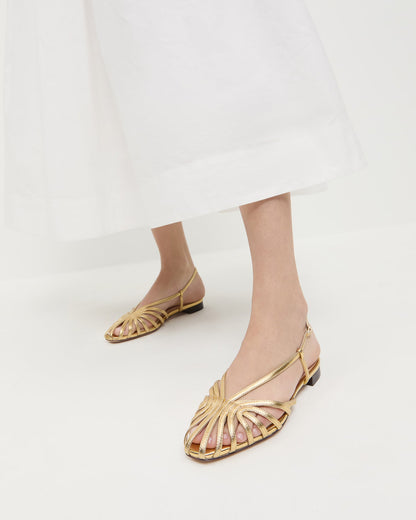Women Loeffler Randall Devon Gold Slingback Sandal
