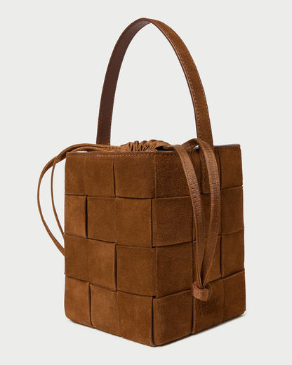 Women Loeffler Randall Laith Cacao Woven Bucket Bag