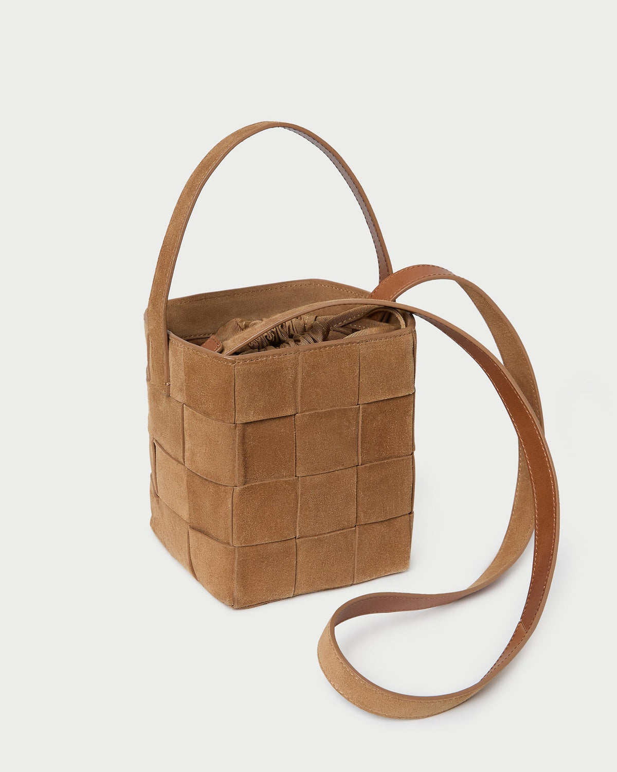 Women Loeffler Randall Laith Toffee Suede Bucket Bag