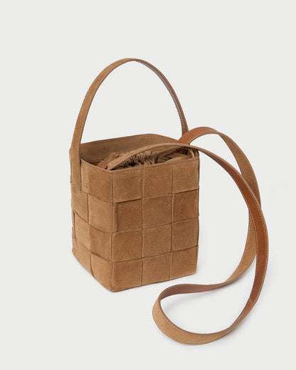 Women Loeffler Randall Laith Toffee Suede Bucket Bag