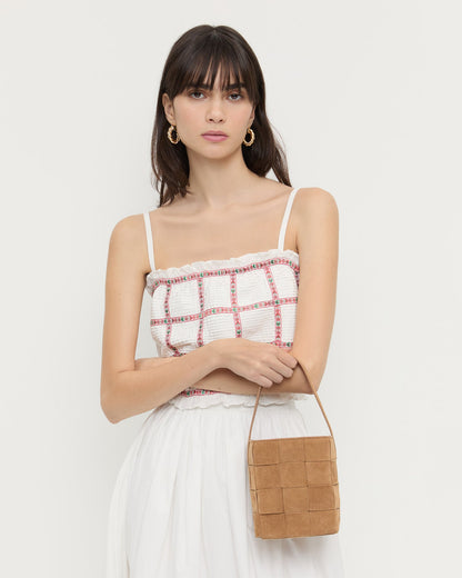 Women Loeffler Randall Laith Toffee Suede Bucket Bag